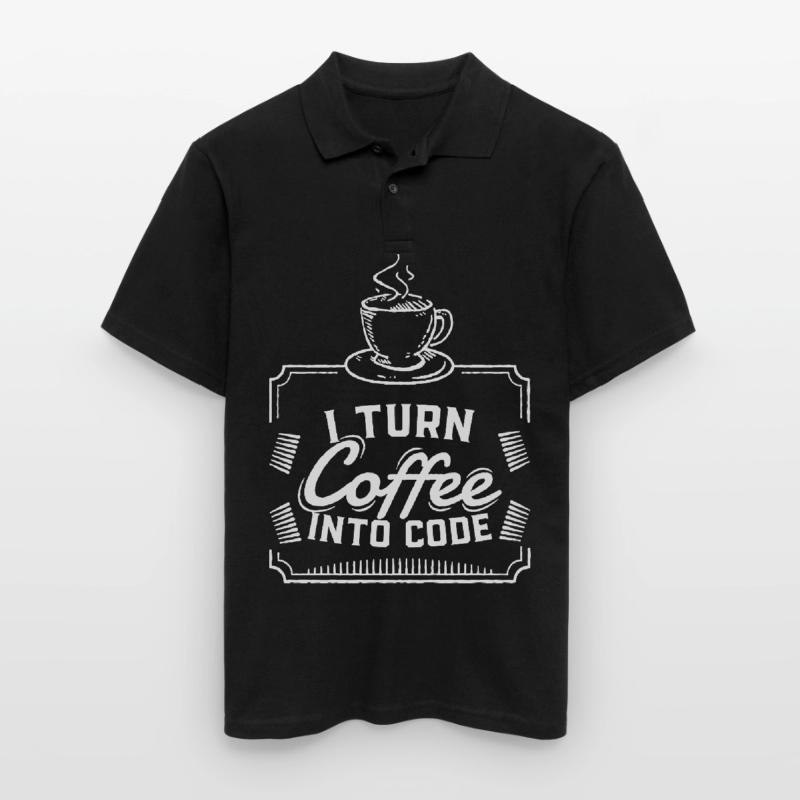 Coffee Code Programmieren Geschenk Lustig Koffein Männer Poloshirt