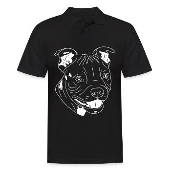 Staffordshire Bullterrier - Männer Poloshirt - Schwarz - Vorne - Kai (181cm)