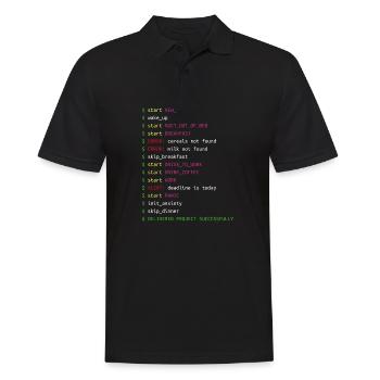 Day in the Life of a Programmer | Coding Geek Gift - Men's Polo Shirt - black - Front - Kai (181cm)