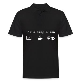 I am a simple man | Coffe & Dog Love Programmer - Men's Polo Shirt - black - Front - Kai (181cm)