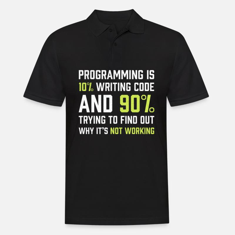 Die Programmierung besteht zu 10% aus dem Schreiben von Code | Programmierer Geschenk - Männer Poloshirt - Schwarz