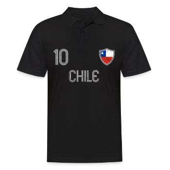 Chile Fußball Mannschaft - Männer Poloshirt - Schwarz - Vorne - Kai (181cm)