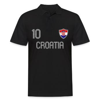 Croatia Football Team - Men's Polo Shirt - black - Front - Kai (181cm)