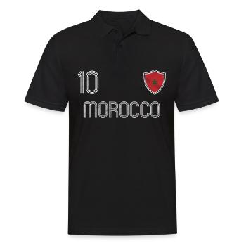 Morocco Football Team - Men's Polo Shirt - black - Front - Kai (181cm)