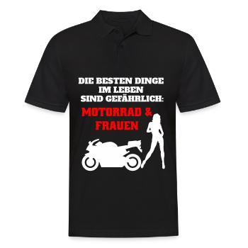 Motorrad Motiv für Biker mit Spruch - lustig - Männer Poloshirt - Schwarz - Vorne - Kai (181cm)