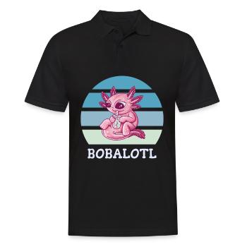 Boba Bubble Tea Axolotl Bobalotl - Polo Homme - noir - Devant - Kai (181cm)