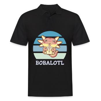 Boba Bubble Tea Axolotl Bobalotl - Polo Homme - noir - Devant - Kai (181cm)