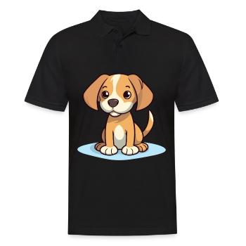 Niedliches Hundedesign für Hundebesitzer - Männer Poloshirt - Schwarz - Vorne - Kai (181cm)