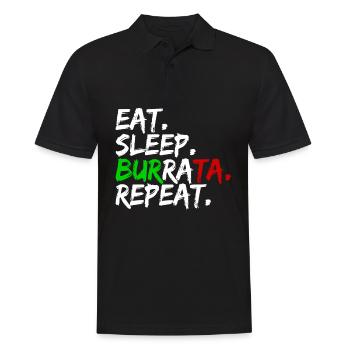 Eat Sleep Burrata Repeat Mozzarella Cheese Italy - Men's Polo Shirt - black - Front - Kai (181cm)