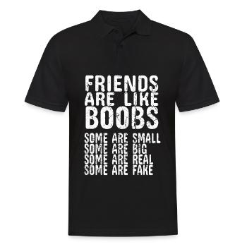 Friends are like boobs adult vintage saying - Men's Polo Shirt - black - Front - Kai (181cm)