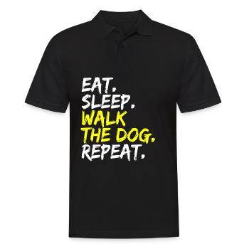 Eat Sleep Walk The Dog Repeat Promener Chiens - Polo Homme - noir - Devant - Kai (181cm)