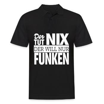 Funken Amateurfunker Funker Geschenkidee Spruch - Männer Poloshirt - Schwarz - Vorne - Kai (181cm)