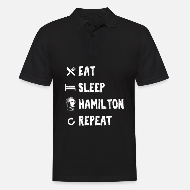 Eat Sleep Hamilton Repeat - Männer Poloshirt - Schwarz