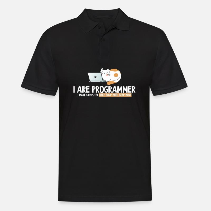 I program cat programmer - Men's Polo Shirt - black