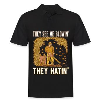 Ils me voient souffler ils haïssent - Souffleur de feuilles - Polo Homme - noir - Devant - Kai (181cm)