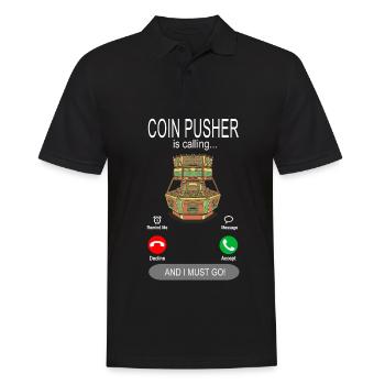 Coin Pusher appelle - Coin Pusher Fair - Polo Homme - noir - Devant - Kai (181cm)