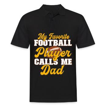 My favorite football player calls me dad - Papa - Männer Poloshirt - Schwarz - Vorne - Kai (181cm)