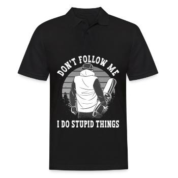 Ne me suivez pas, je fais des choses stupides - Snowboard - Polo Homme - noir - Devant - Kai (181cm)