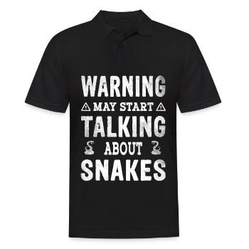Warning may start talking about Snakes - Männer Poloshirt - Schwarz - Vorne - Kai (181cm)