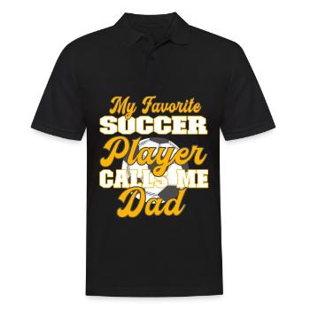 My favorite soccer player calls me Dad - Men's Polo Shirt - black - Front - Kai (181cm)
