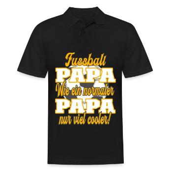 Fußball Papa wie ein normaler Papa nur viel cooler - Männer Poloshirt - Schwarz - Vorne - Kai (181cm)