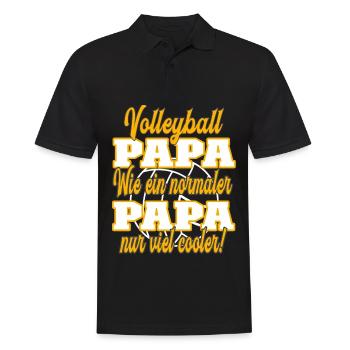 Volleyball Papa wie ein normaler Papa nur cooler - Männer Poloshirt - Schwarz - Vorne - Kai (181cm)