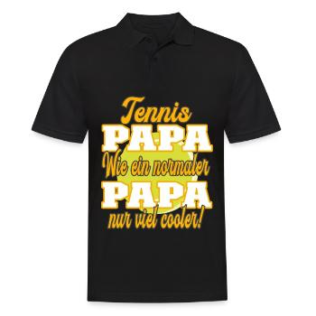 Tennis Papa wie ein normaler Papa nur viel cooler - Männer Poloshirt - Schwarz - Vorne - Kai (181cm)