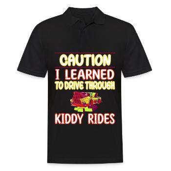 Caution I learned to drive through kiddy rides - Men's Polo Shirt - black - Front - Kai (181cm)
