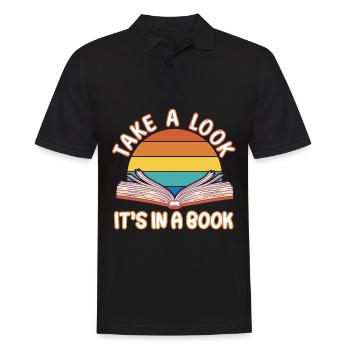 Jetez un coup d’œil c’est dans un livre - Lire des livres - Polo Homme - noir - Devant - Kai (181cm)