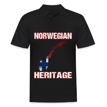 Norwegian Heritage - Norwegen Norwegisch Norsk - Männer Poloshirt - Schwarz - Vorne - Kai (181cm)