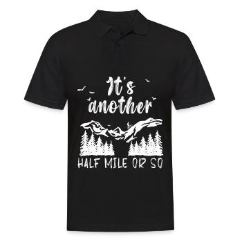 It s another half mile or so - MTB Mountainbike - Männer Poloshirt - Schwarz - Vorne - Kai (181cm)