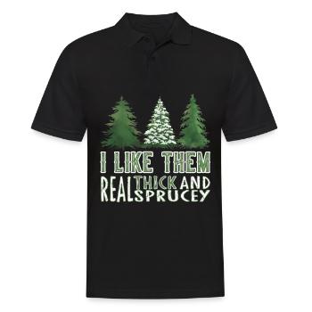 Je les aime vraiment épais et épicéa - Noël - Polo Homme - noir - Devant - Kai (181cm)