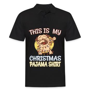 This is my Christmas Pajama Shirt - Mops Besitzer - Männer Poloshirt - Schwarz - Vorne - Kai (181cm)