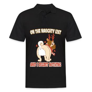 On the Naughty List - Pug Lovers Christmas - Men's Polo Shirt - black - Front - Kai (181cm)