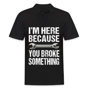 Mechaniker Heimwerker Spruch Schraubenschlüssel - Männer Poloshirt - Schwarz - Vorne - Kai (181cm)