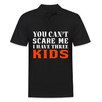 Tu ne peux pas me faire peur J’ai trois enfants - Parents - Polo Homme - noir - Devant - Kai (181cm)