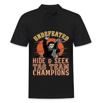 Champions invaincus de cache-cache Nessie Bigfoot - Polo Homme - noir - Devant - Kai (181cm)