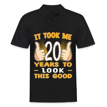 It took me 20 years to look this good - 20 Jahre - Men's Polo Shirt - black - Front - Kai (181cm)