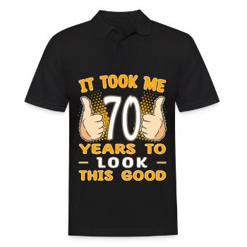Il m’a fallu 70 ans pour avoir l’air aussi bien - 70 Jahre - Polo Homme - noir - Devant - Kai (181cm)
