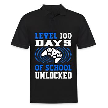Level 100 Days of school unlocked blue - Men's Polo Shirt - black - Front - Kai (181cm)