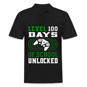 Level 100 Days of school unlocked green - Men's Polo Shirt - black - Front - Kai (181cm)