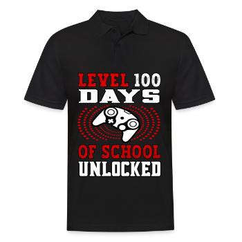 Level 100 Days of school unlocked red - Men's Polo Shirt - black - Front - Kai (181cm)