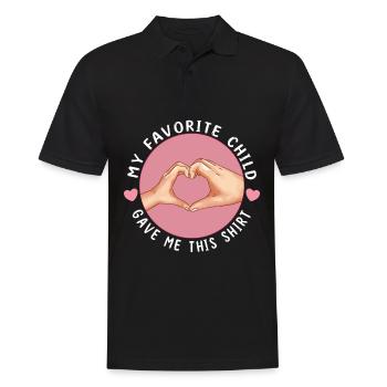 My favorite child gave me this shirt - Muttertag - Männer Poloshirt - Schwarz - Vorne - Kai (181cm)