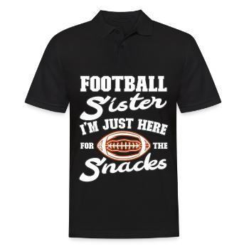 Football Sister Im just here for the snacks - Männer Poloshirt - Schwarz - Vorne - Kai (181cm)