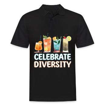 Celebrate Diversity Cocktails Cocktail Party - Männer Poloshirt - Schwarz - Vorne - Kai (181cm)