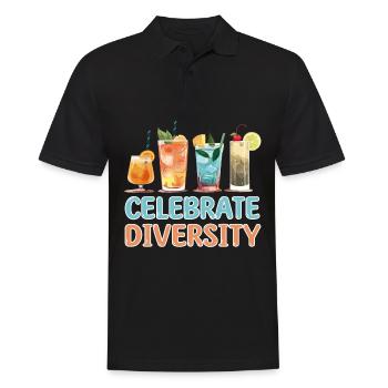 Celebrate Diversity Cocktail Party Cocktails - Männer Poloshirt - Schwarz - Vorne - Kai (181cm)