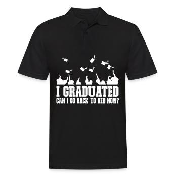 I Graduated Can i go back to bed now - Graduation - Männer Poloshirt - Schwarz - Vorne - Kai (181cm)