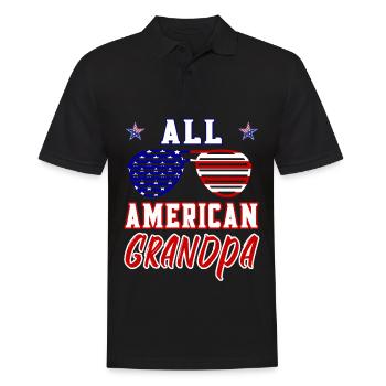 All American Grandpa - 4th of July - Männer Poloshirt - Schwarz - Vorne - Kai (181cm)