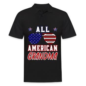 All American Grandma - 4th of July - Männer Poloshirt - Schwarz - Vorne - Kai (181cm)