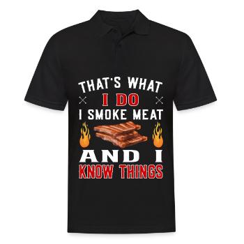 That's what I do I smoke meat - Grillen Ribs BBQ - Männer Poloshirt - Schwarz - Vorne - Kai (181cm)